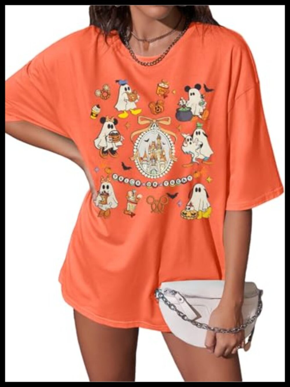 Halloween Graphic T-Shirt Women Oversized Crew Neck Short Sleeve Tee